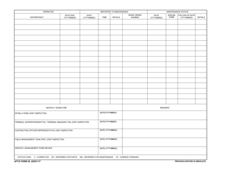 AFTO Form 39 Fuel System Inspection and Discrepancy Report, Page 2