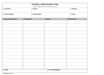 15 WG Form 22 Technical Order Request Form