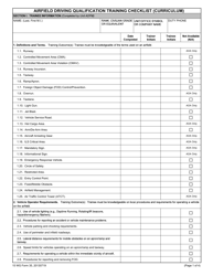 15 WG Form 35 Airfield Driving Qualification Training Checklist (Curriculum)