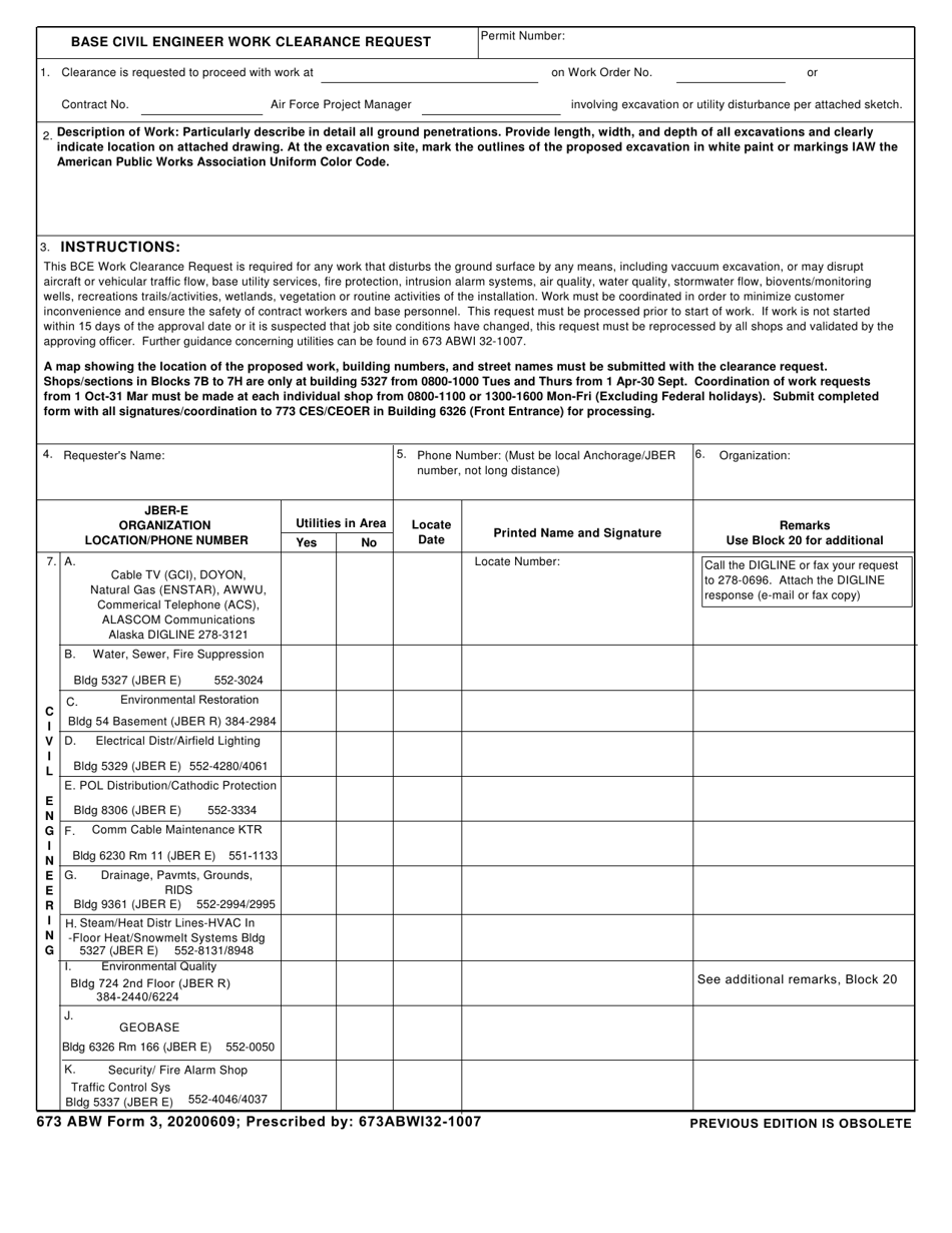 673 ABW Form 3 - Fill Out, Sign Online and Download Fillable PDF ...