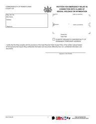 Form MDJS306A-BL Petition for Emergency Relief in Connection With Claims of Sexual Violence or Intimidation - Pennsylvania, Page 2
