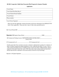 Cooperative Multi-State Possession Pilot Program for Summer Flounder Application - Rhode Island, Page 3