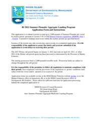 Document preview: Summer Flounder Aggregate Landing Program Application - Rhode Island, 2021