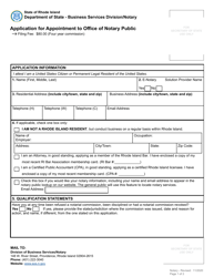 Application for Appointment to Office of Notary Public - Rhode Island, Page 2