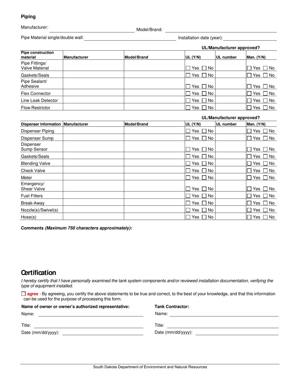 Alternative Fuel Compatibility Notification Form - South Dakota, Page 2