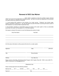 Synthetic Organic Chemicals (Socs) - Use Waiver - South Dakota, Page 2
