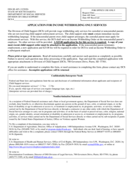 Form DSS-SE-405 Application for Income Withholding Only Services - South Dakota