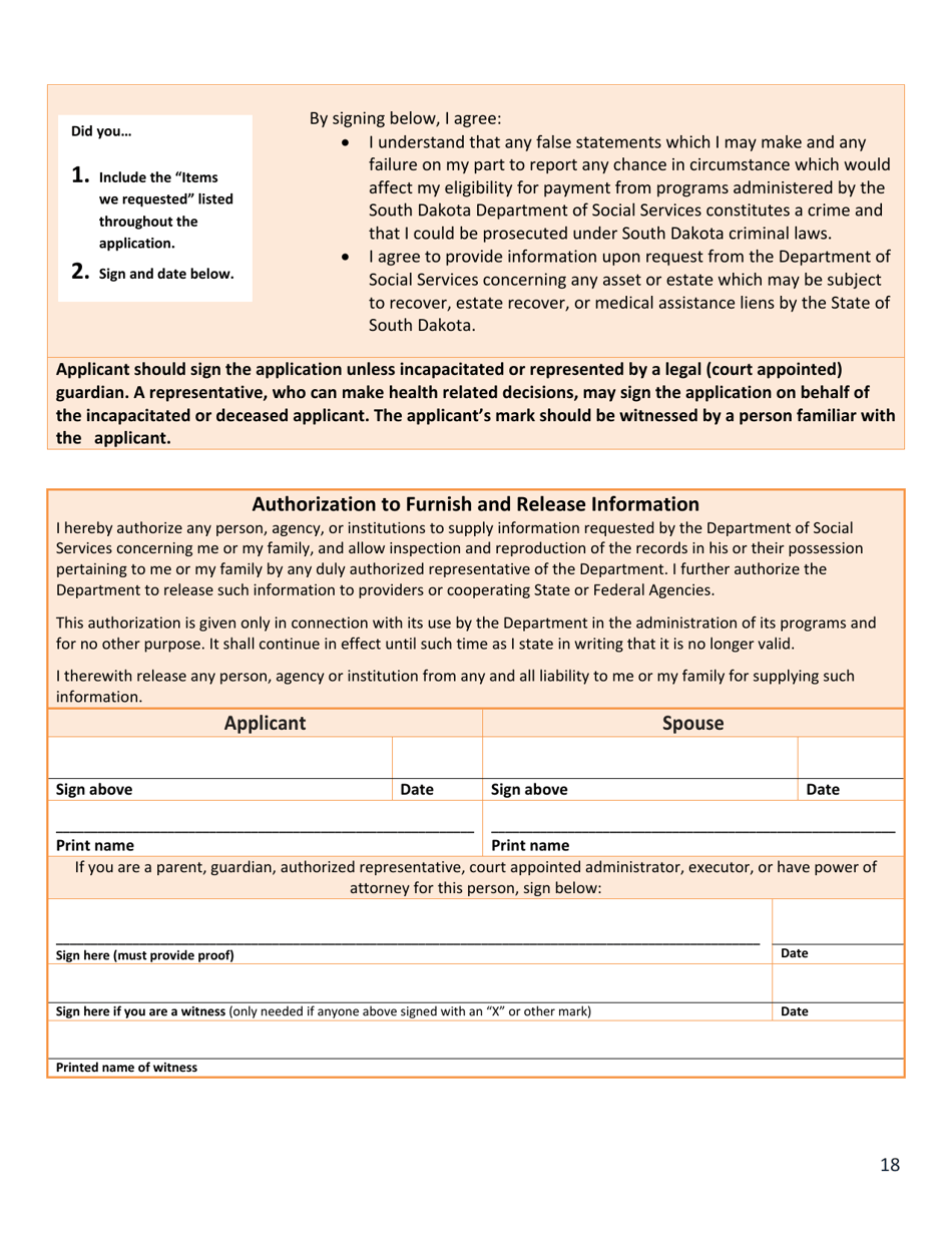 Form DSS-EA-240D Application for Medical Assistance for Workers With Disabilities - South Dakota, Page 20