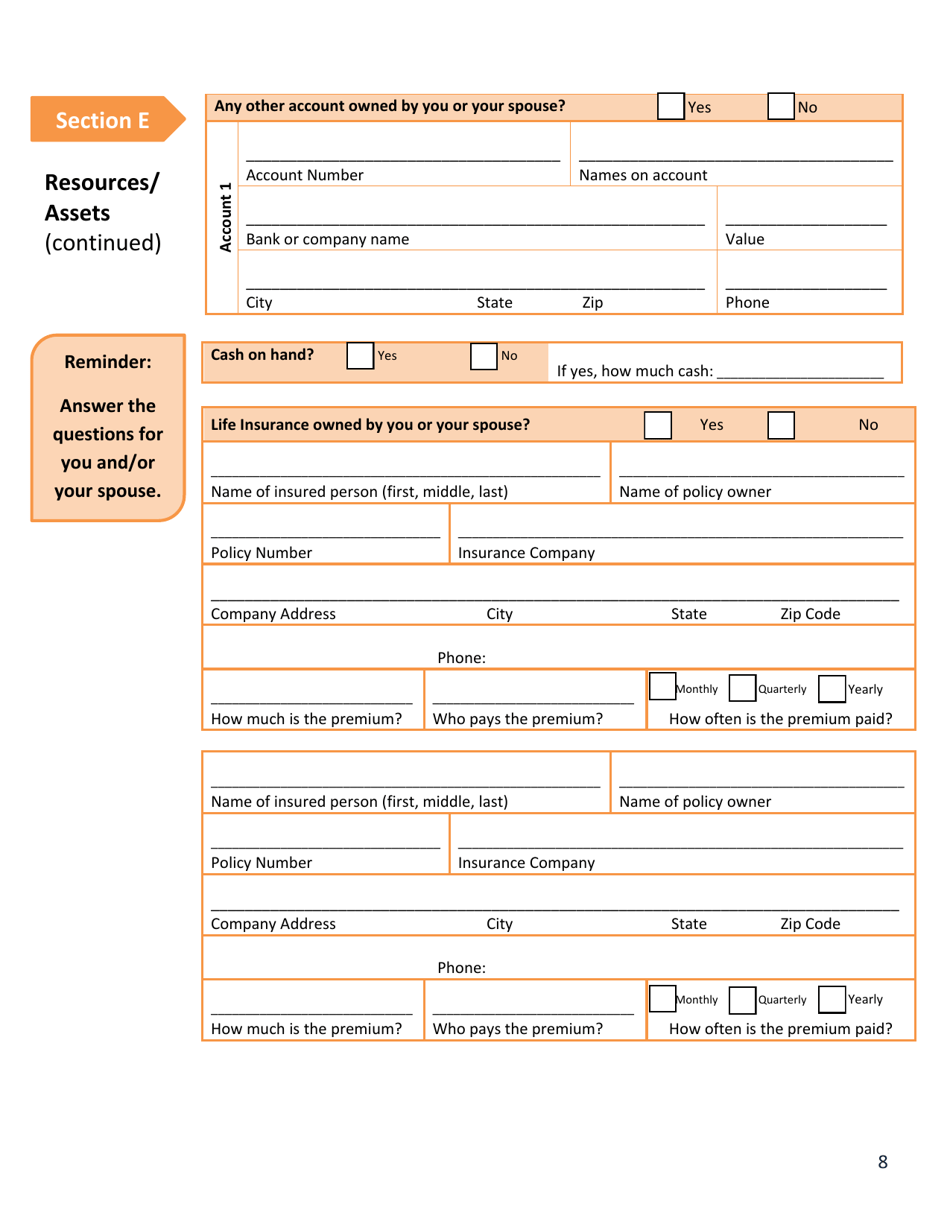 Form DSS-EA-240D Application for Medical Assistance for Workers With Disabilities - South Dakota, Page 8