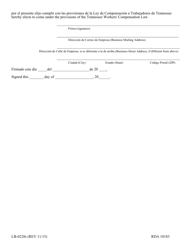 Form I-4 (LB-0228S) Notice of Election - Tennessee (English/Spanish), Page 2