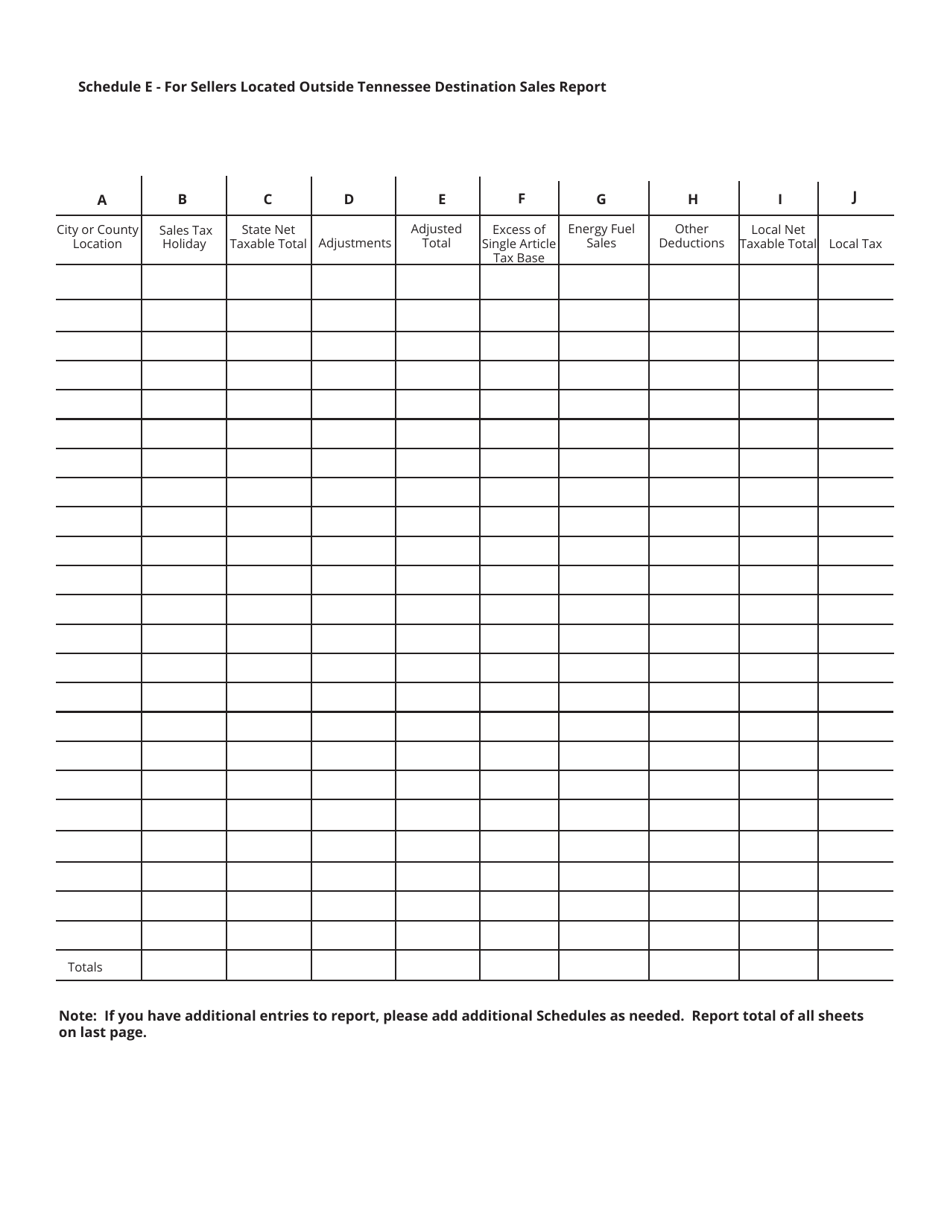Form SLS450 (RV-R0012001) State and Local Sales and Use Tax Return - Tennessee, Page 4