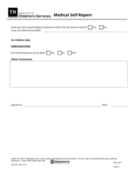 Form CS-0707 Medical Self-report - Tennessee, Page 2