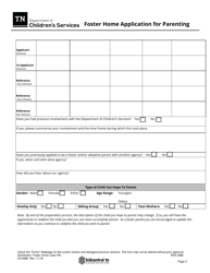 Form CS-0688 Foster Home Application for Parenting - Tennessee, Page 3