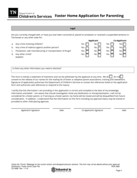 Form CS-0688 Foster Home Application for Parenting - Tennessee, Page 4