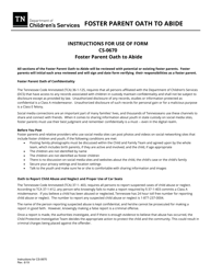 Form CS-0670 Foster Parent Oath to Abide - Tennessee, Page 3