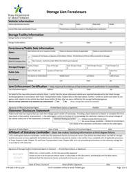 Document preview: Form VTR-265-S Storage Lien Foreclosure - Texas