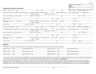 Form TC-852 Irp Original (Schedule a) and Supplemental (Schedule C) Application - Utah, Page 2