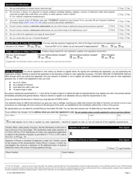 Form VL-021 Application for License/Permit - Vermont, Page 2