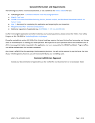 Form VDACS-FSP-APPCK Application for a Commercial Kitchen Food Processing Operation - Virginia, Page 3