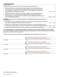 Form DTS-661-009 Driver Training School Branch License Application - Washington, Page 2
