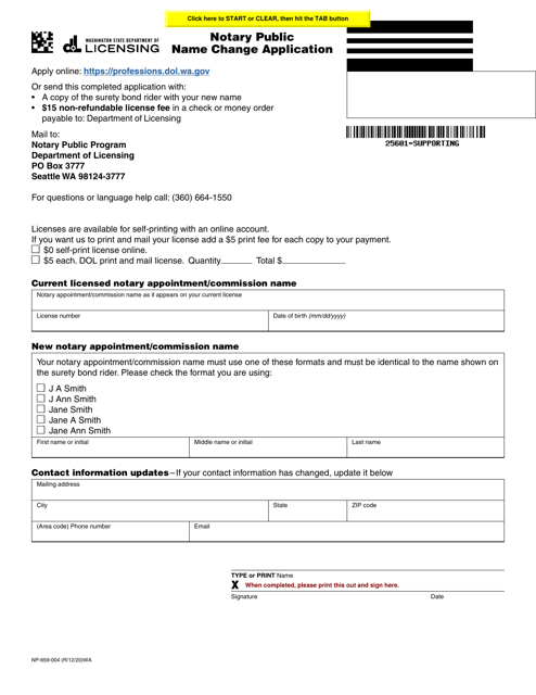 Form NP-659-004  Printable Pdf