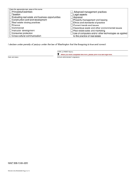 Form RE-623-123 Real Estate Continuing Education Course Approval Application - Washington, Page 4