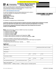 Form PA-611-012 Combative Sports Promoter License Application - Washington