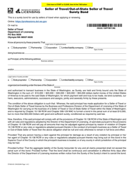 Document preview: Form ST-693-001 Seller of Travel/Out-of-State Seller of Travel Surety Bond - Washington