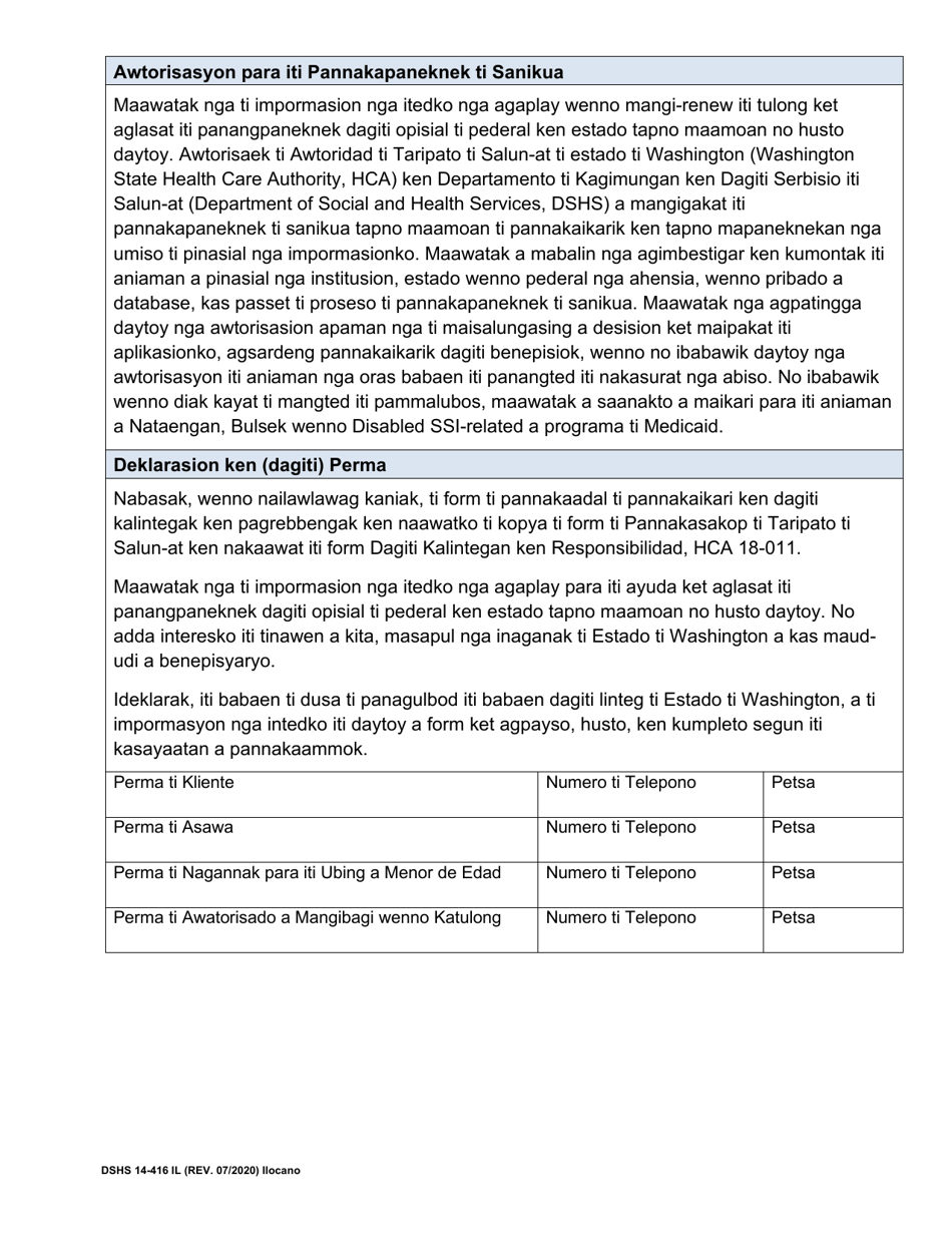 DSHS Form 14-416 Eligibility Review for Long Term Services and Supports - Washington (Ilocano), Page 4