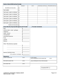 DSHS Form 23-034 Alternative Living Monthly Financial Report - Washington, Page 2