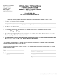 Document preview: Articles of Termination for Master Series - Domestic Limited Liability Company - South Dakota