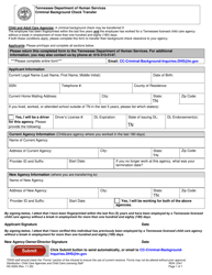 Document preview: Form HS-3299 Criminal Background Check Transfer - Tennessee