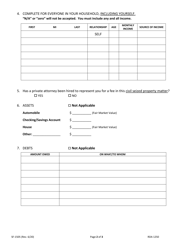 Form SF-1505 Uniform Civil Affidavit of Indigency - Tennessee, Page 2