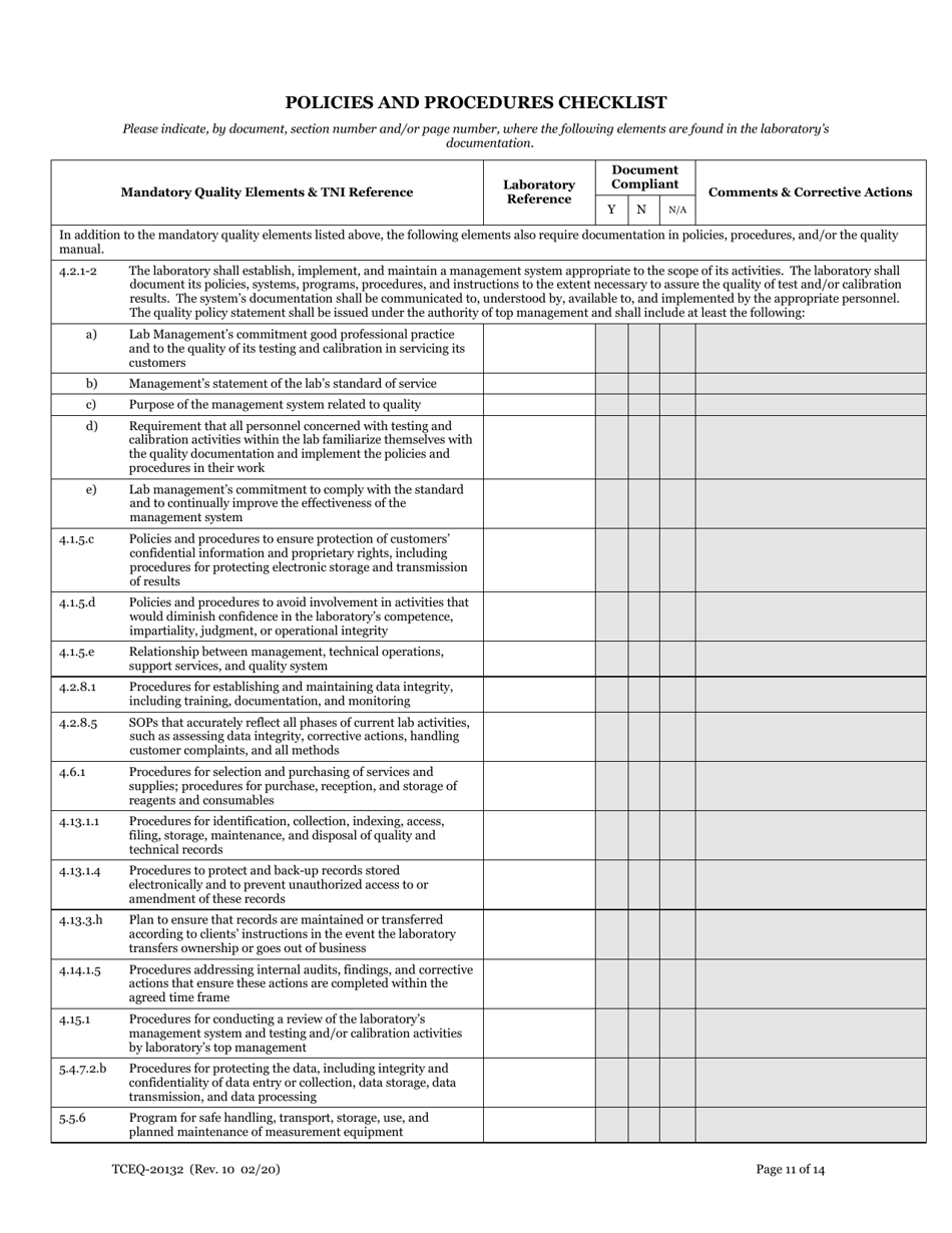 Form TCEQ-20132 Application for Environmental Laboratory Accreditation - Texas, Page 12