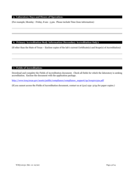 Form TCEQ-20132 Application for Environmental Laboratory Accreditation - Texas, Page 5