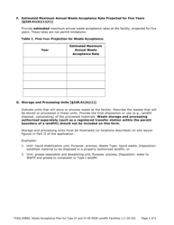 Form TCEQ-20890 Waste Acceptance Plan Form - Type IV &amp; Type IV AE Landfill Facilities - Texas, Page 4