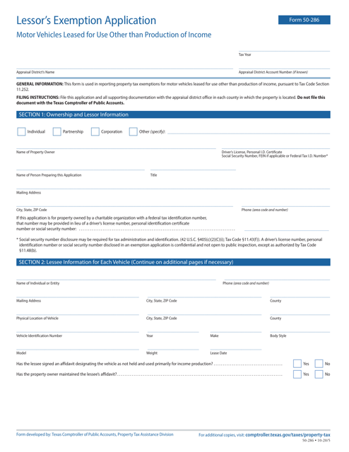 Form 50-286  Printable Pdf