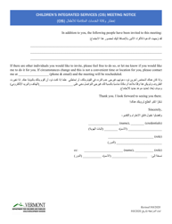 Children&#039;s Integrated Services (Cis) Meeting Notice - Vermont (English/Arabic), Page 2