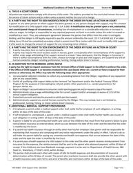 Form 400-00802 Child Support Order - Vermont, Page 7