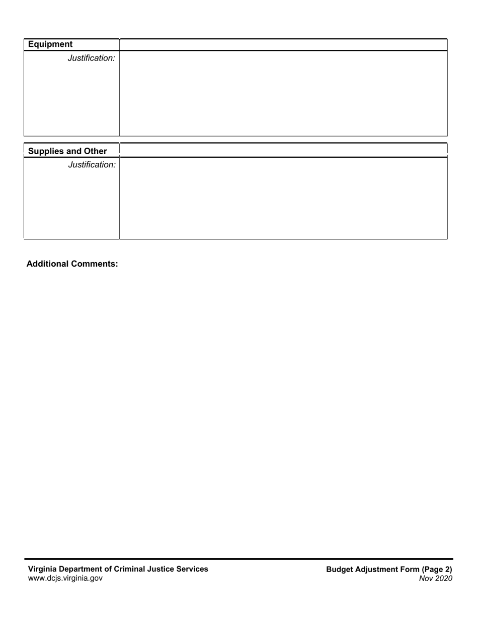 In-line Budget Adjustment - Virginia, Page 2