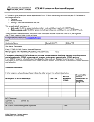 Document preview: DCYF Form 05-023 Eceap Contractor Purchase Request - Washington