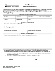 Document preview: DCYF Form 16-015 State Approved Training Concern Form - Washington