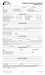 Document preview: Form DOC02-366 Community Parenting Alternative Transfer Plan - Washington