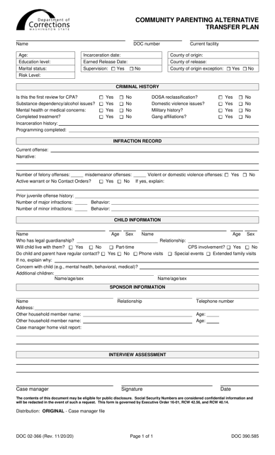 Form DOC02-366  Printable Pdf
