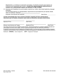 Form DOC02-370ES Reentry Orientation - Washington (English/Spanish), Page 2
