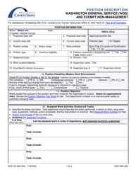Form DOC03-446 Position Description - Washington General Service (Wgs) and Exempt Non-management - Washington