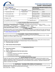Form DOC03-504 Position Description - Exempt Management - Washington
