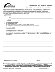 Form DOC05-066ES Request for Disclosure of Records - Washington (English/Spanish)