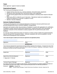 Form DOC03-499 Instructor Agreement - Washington, Page 2
