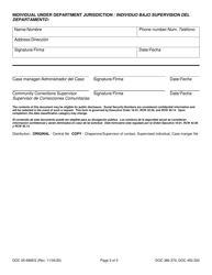 Form DOC05-686ES Chaperone/Supervisor of Contact Agreement of Responsibilities - Washington (English/Spanish), Page 3